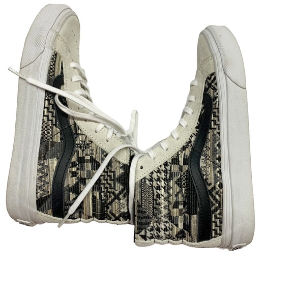 Vans Sk8-Hi Italian weave black & white high top sneakers 5.5 - Picture 5 of 15
